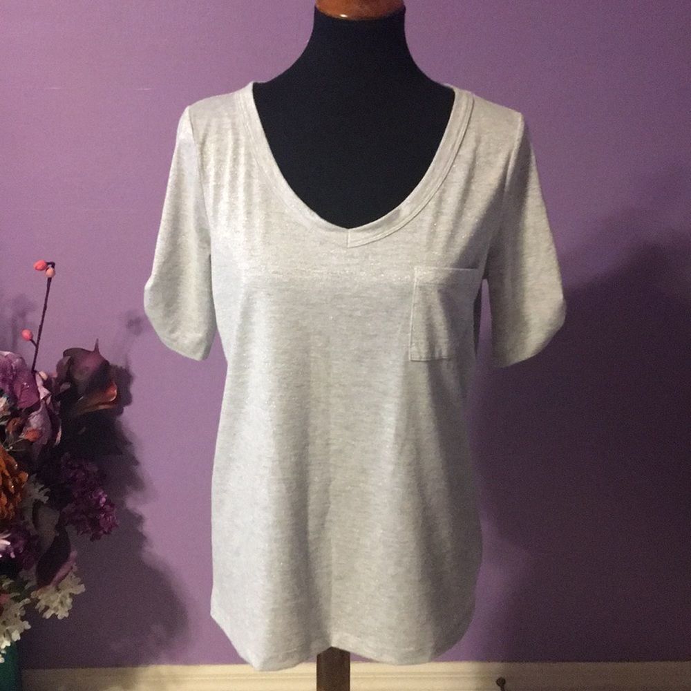 Talbots v neck top with pocket. Size Medium